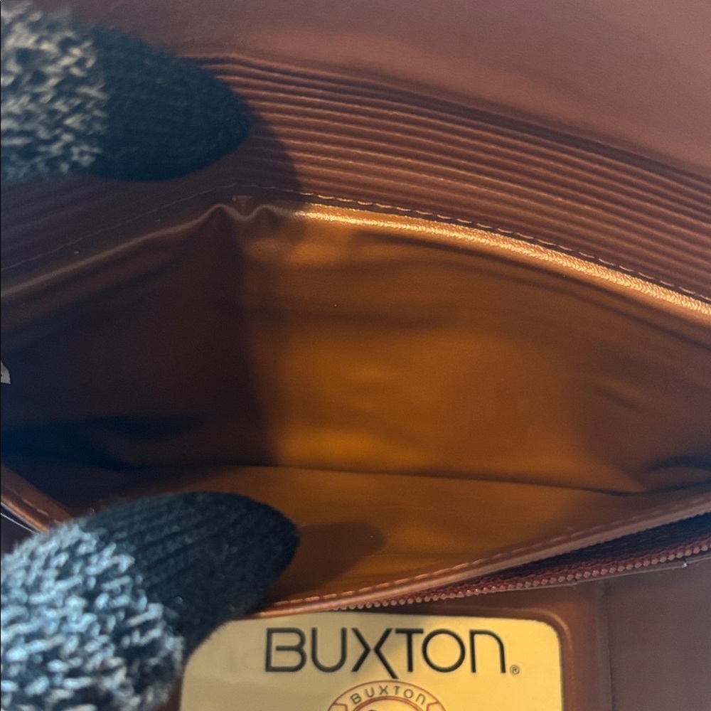 Buxton Cashmere Cowhide Wallet Brown EUC - Picture 7 of 10